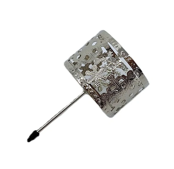 Držák svíček Ø 5,2 cm stříbrná, vločky 1 ks