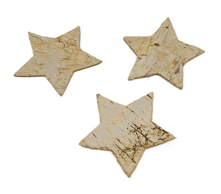 Hvězda 6 cm bříza natur, 1 ks