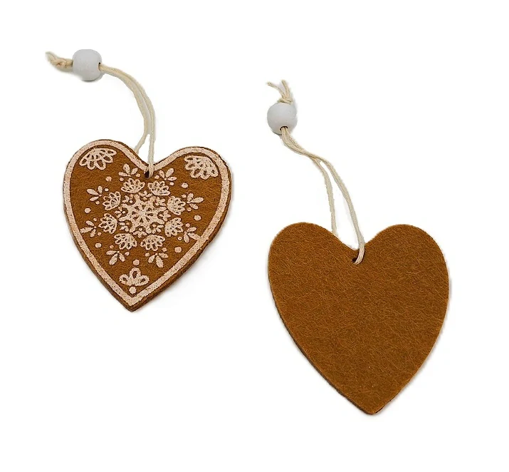 Perníček 6 cm, srdce (filc)