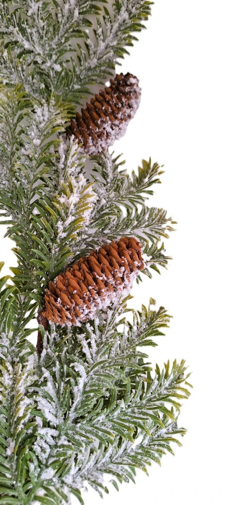 Chvojí 80 cm, jedle/šišky (sníh)
