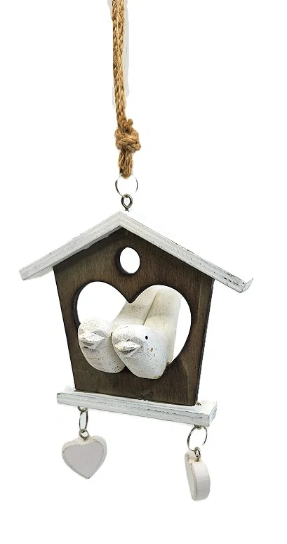 Budka 11 cm s ptáčky a srdíčky