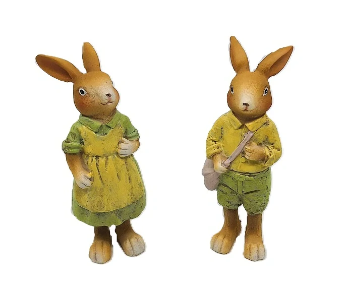 Zajíc 11 cm, žlutá/zelená