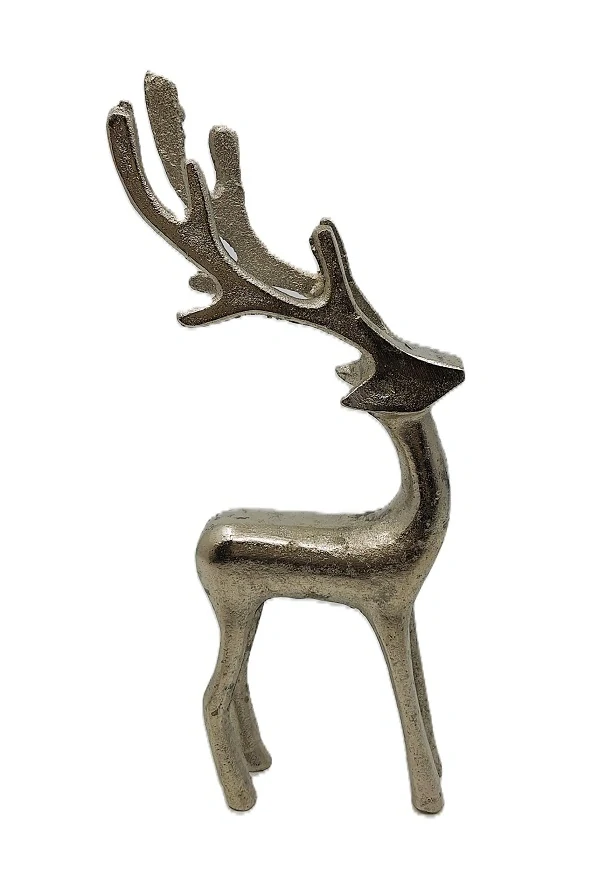 Jelen 23 cm stříbrná (kov)