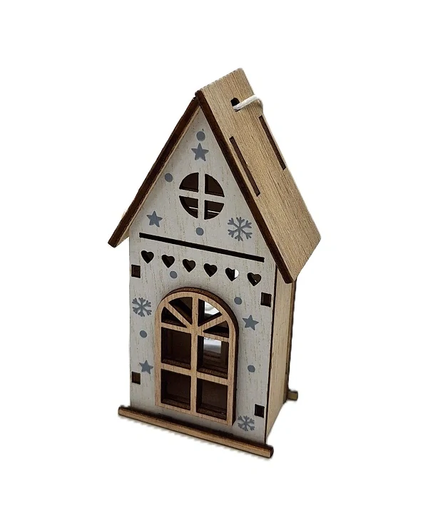 Domky 10 cm přírodní/bílá, 2 ks