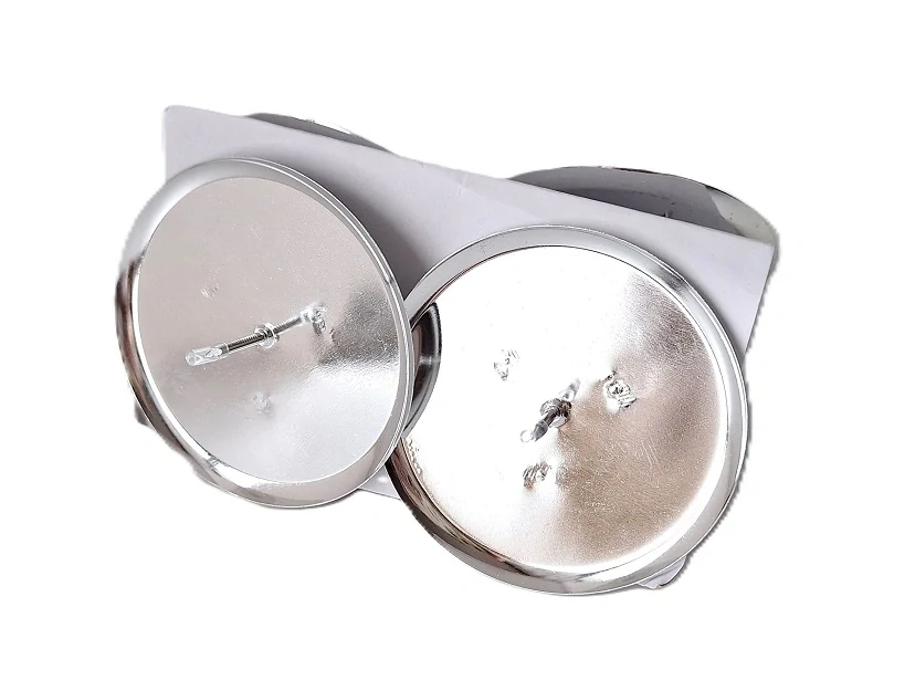 Bodec Ø 7,5 cm s okrajem stříbrná/lesklá X3, 4 ks