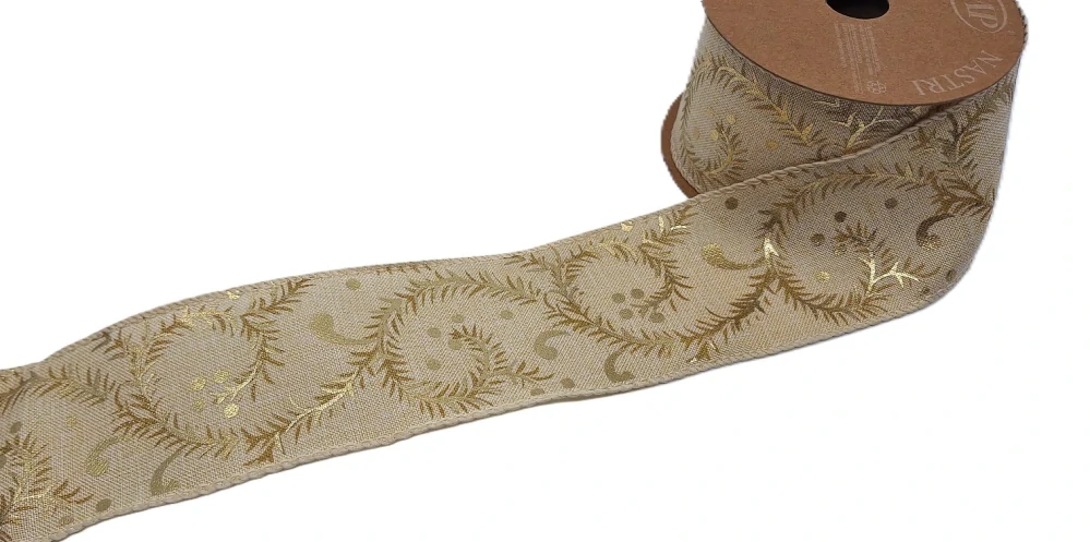 Stuha 63 mm x 1 m, latté jmelí větev