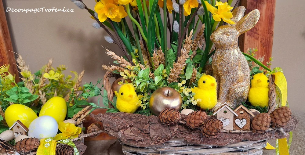 Zajíc 16 cm, perleť zlatá