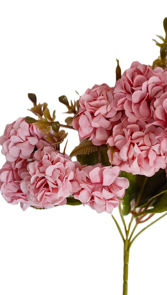 Hortenzie 33 cm mini květ X5, růžová