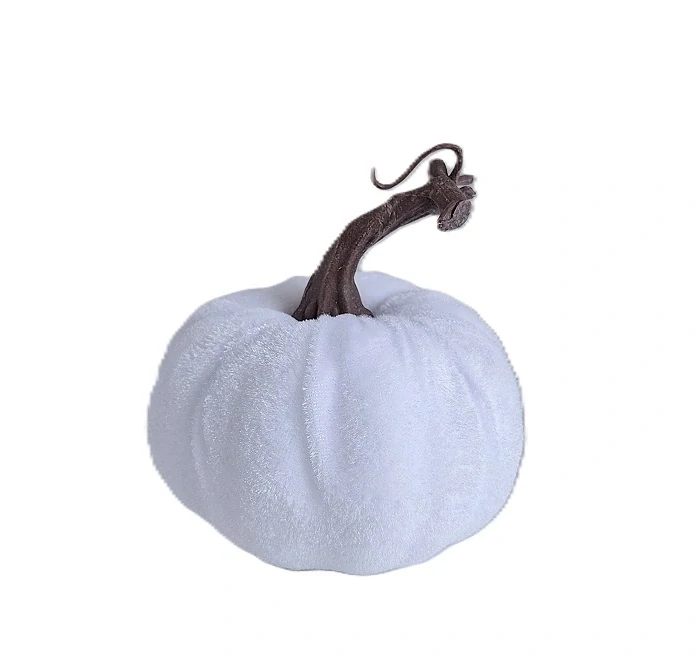Dýně 12 cm samet, bílá