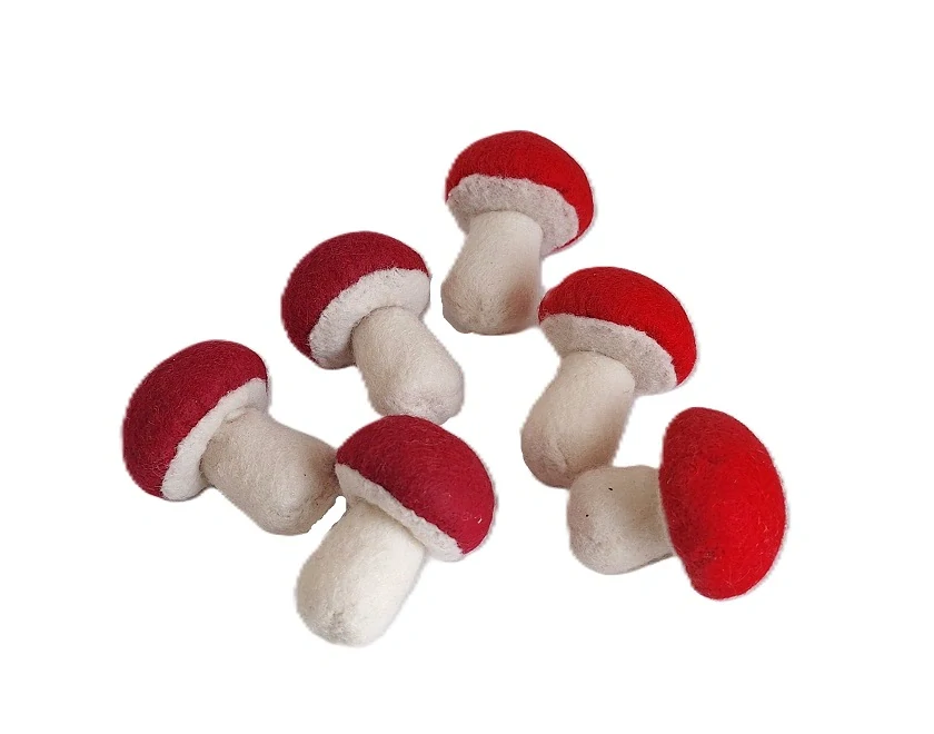 Holubinka 6 cm červená/vínová plsť, 2 ks