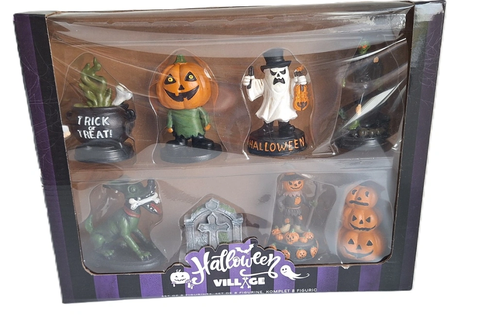 Halloween vesnice, set 8 figurek