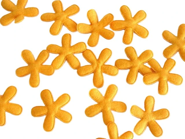 Květy filc 4 cm/3 ks, žlutá