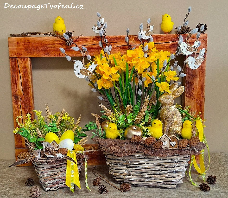 Stuha 10 mm x 1 m, zelená s květinou