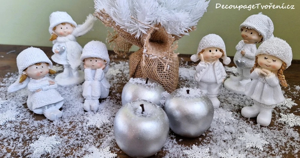 Jablka 5 cm metalická stříbrná, 3 ks