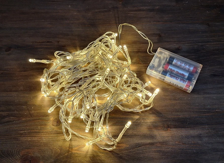 LED světelný řetěz 7,5 m, 50 žároviček