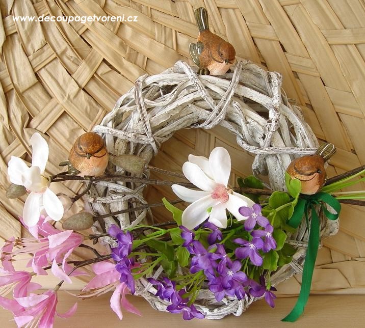 Věnec 25 cm Wood, ojíněná