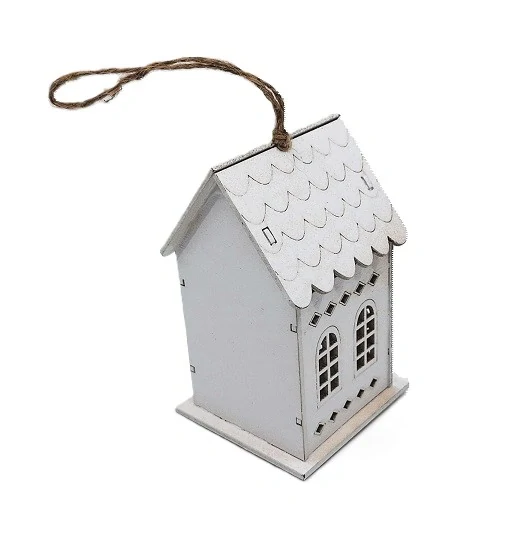 Svícen domek 12 cm LED, hodiny