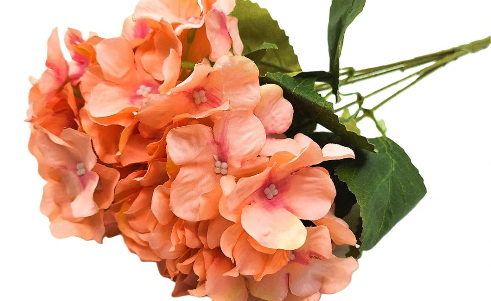 Hortenzie/list 46 cm, světle růžová