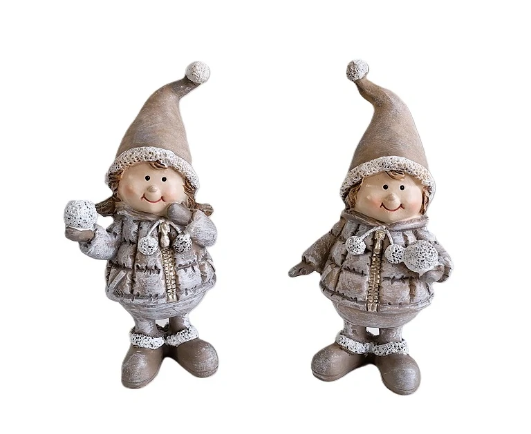 Děti 13 cm sněhová koule, chlapec (šedá)