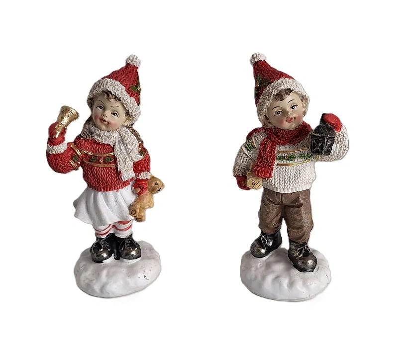 Děti 12 cm v červeném, chlapec