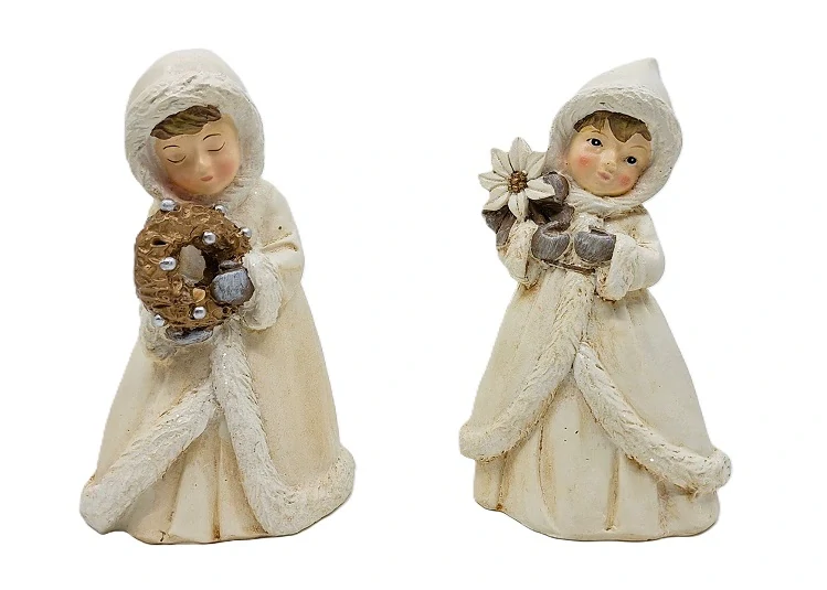 Děvče Vintage 12,5 cm, s vánoční hvězdou