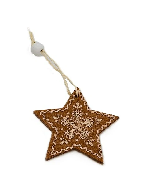 Perníček 6 cm, hvězda (filc)
