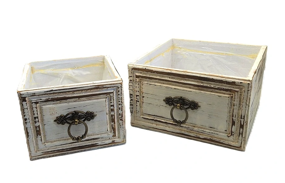 Zásuvka 15 cm patina bílá (kroužek)