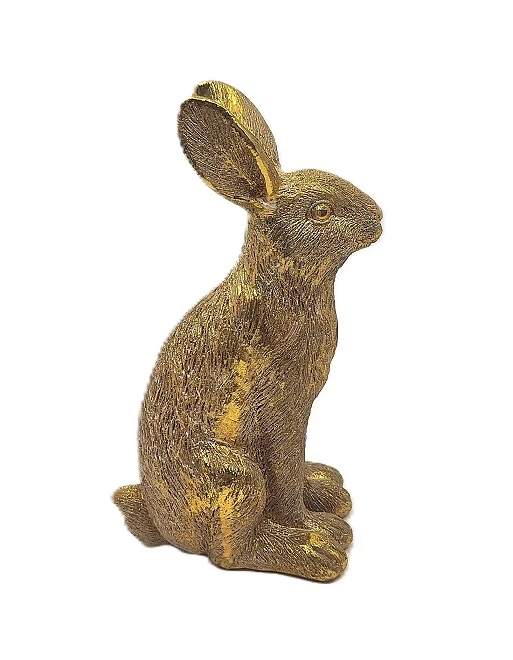 Zajíc 16 cm, perleť zlatá