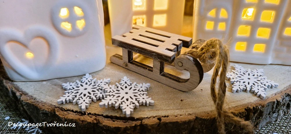 Vločky ledové 3 cm bílé, 6 ks