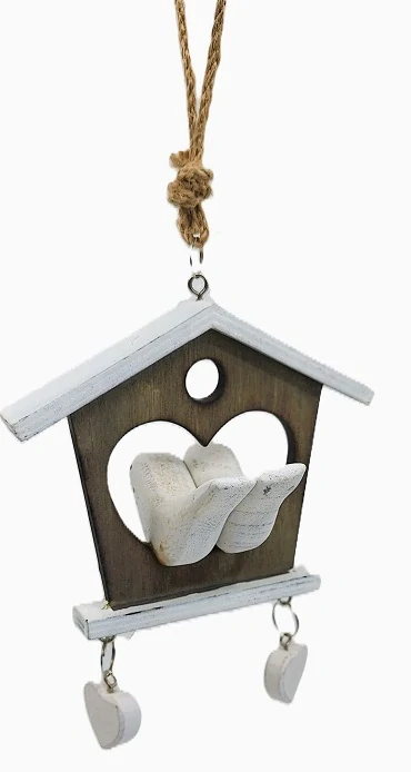 Budka 11 cm s ptáčky a srdíčky