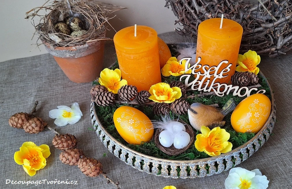 Podnos 27 cm, patina měděná (vzor II.)