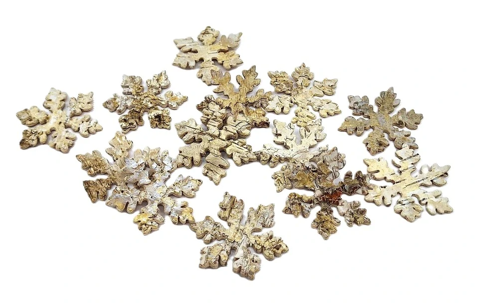 Vločka 6 cm bříza natur, 3 ks 