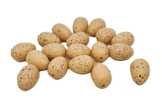 Vejce 3 cm strakatá krémová, 6 ks