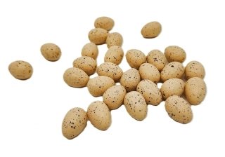 Vejce 2,5 cm strakatá krémová, 6 ks