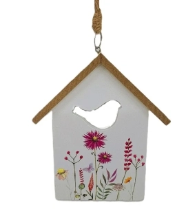 Domek 14,5 cm květinový, ptáček