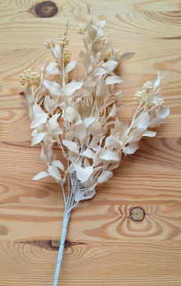 Listnatec 35 cm s bobulemi, krémová