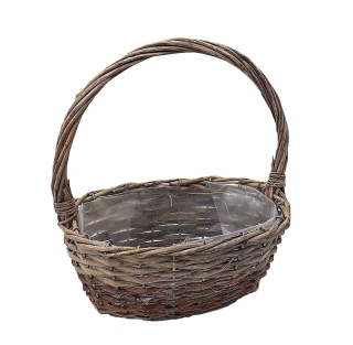 Košík 22x15 cm proutí, dvoubarevný přírodní