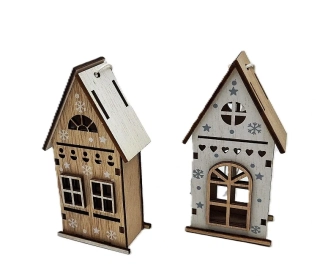 Domky 10 cm přírodní/bílá, 2 ks