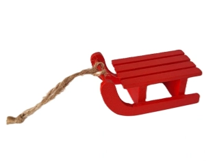 Sáňky 6,5 cm závěs červená