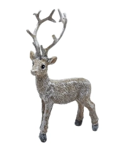 Jelen stojící 13 cm, zimní bílá