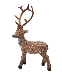 Jelen stojící 13 cm, zimní rezavá