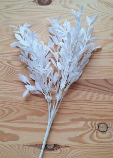 Listnatec 33 cm, zimní bílá