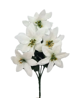 Vánoční hvězda 30 cm X5, bílá