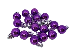 Vánoční mini koule 2 cm lesklá fialová, 3 ks
