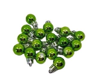Vánoční mini koule 2 cm lesklá zelená, 3 ks