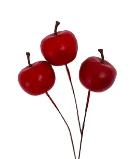 Jablka 3,5 cm červená (zápich), 3 ks