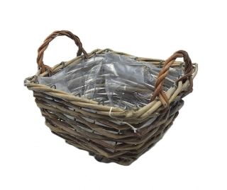 Truhlík s uchy 18,5x18,5 cm vrba, přírodní