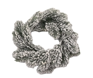 Věnec 27 cm kruh chvojí, sníh (RS)