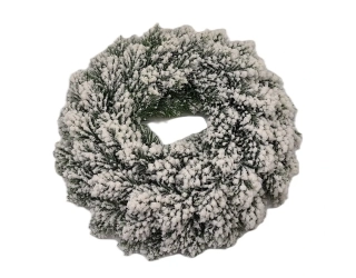 Věnec 30 cm chvojí, sníh (RS)