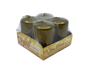 Svíčky 40x60 mm, 4 ks perleť olivová (NH)